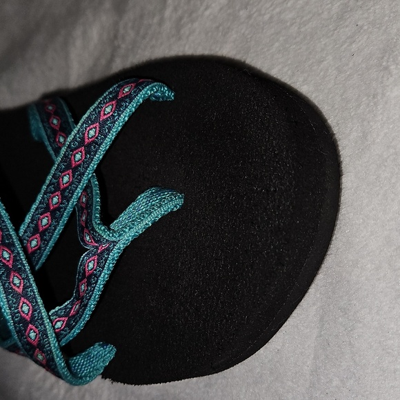 Teva Womens Olowahu Flip-Flop Black Teal Magenta Mush EVA Lightweight Vegan Sole - Picture 6 of 10